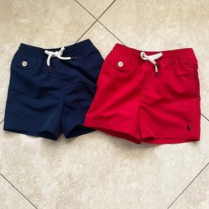 Navy & Red Ralph Lauren swimming trunks